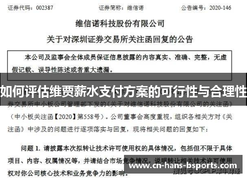 如何评估维贾薪水支付方案的可行性与合理性